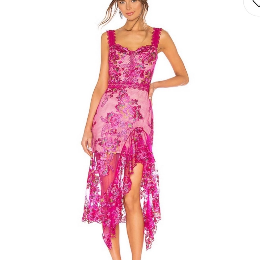 BRONX AND BANCO EVA MIDI PINK DRESS